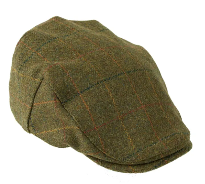 Heather Hats Kinloch Tweed Cap Brown/Orange Check